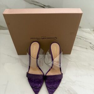 Gianvito Rossi Plexi Purple Python Mules - Size 38 🐍💜